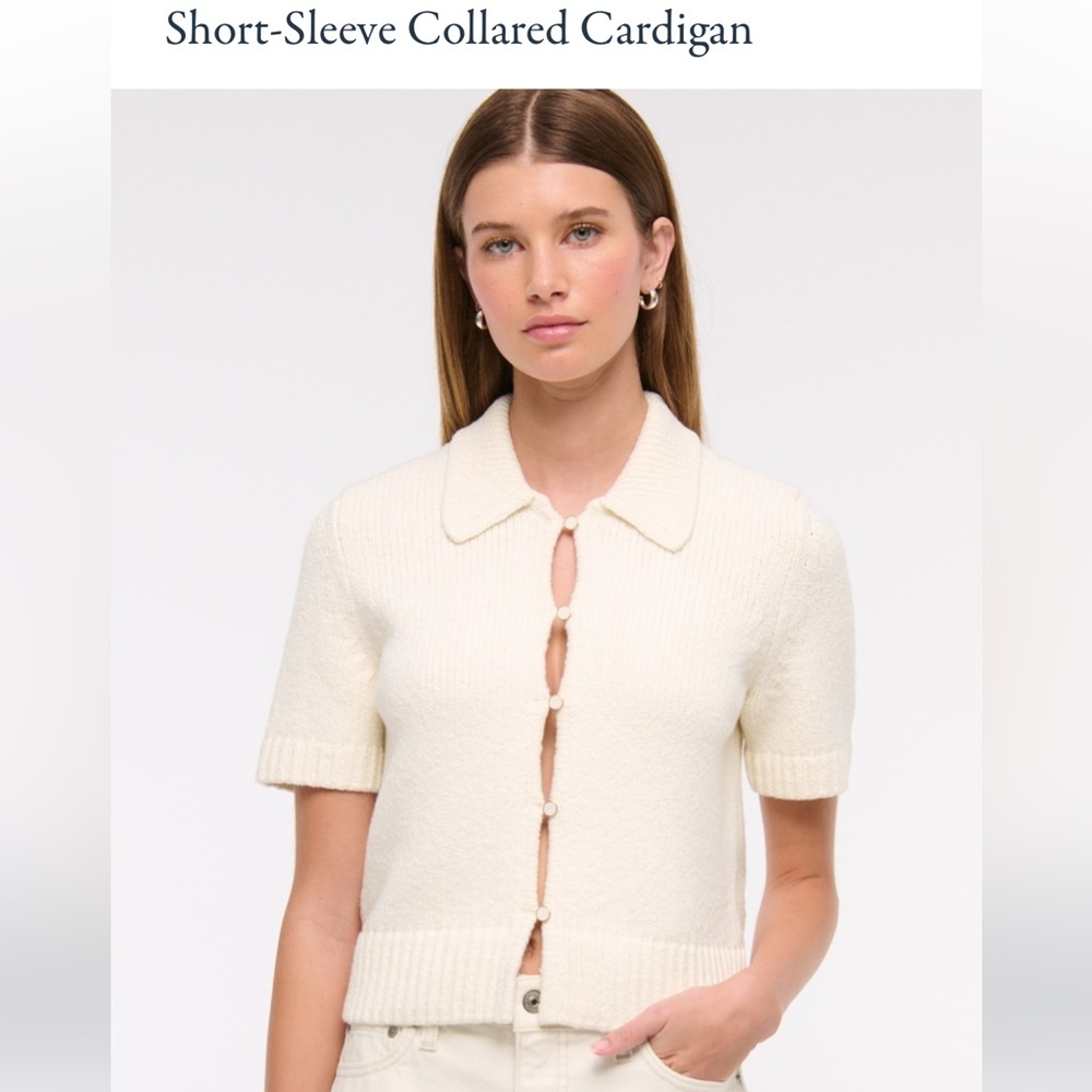 Abercrombie short sleeve collared cardigan - SIZE SMALL